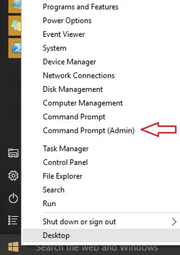 open cmd as admin