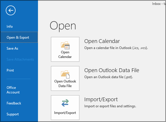 export imap mails in outlook
