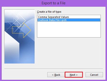 export to pst