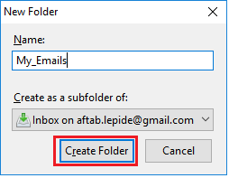 new folder for mbox files