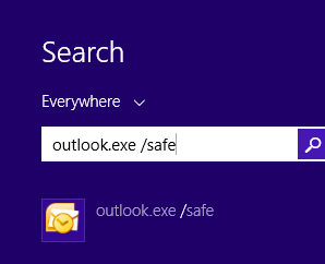 outlook in safe mode