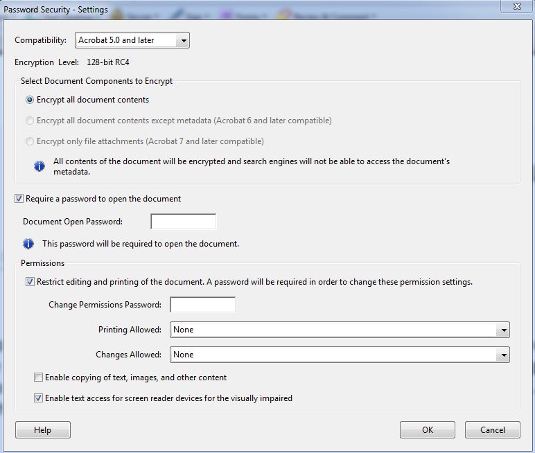 password protected pdf