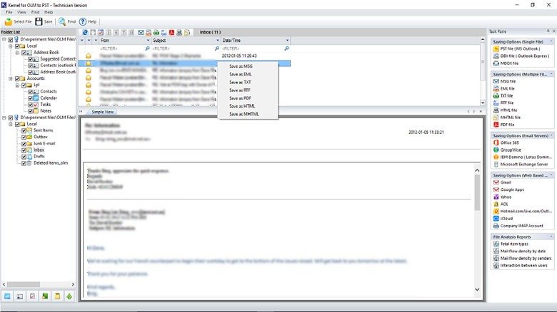 kernel olm to pst converter view files