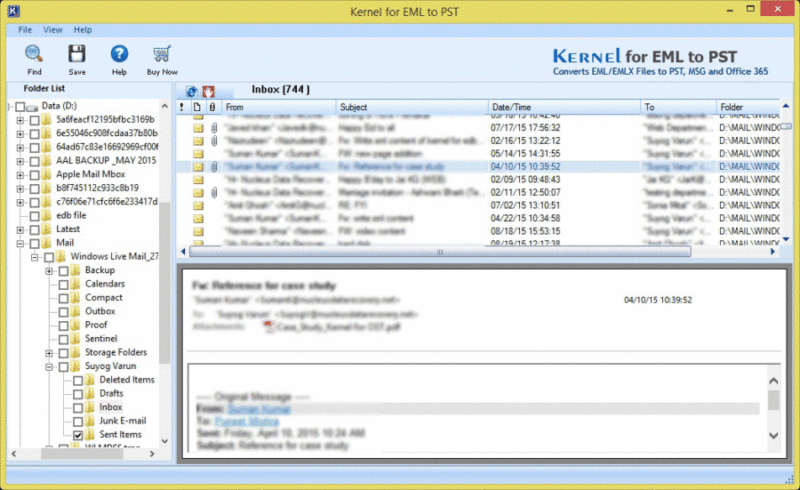 preview eml files
