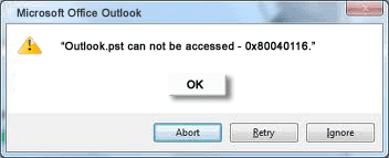 fix pst cannot be accessed error