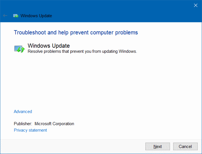 fix windows could not update error in windows 10