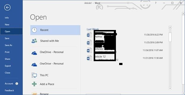 repair doc file in word 2016