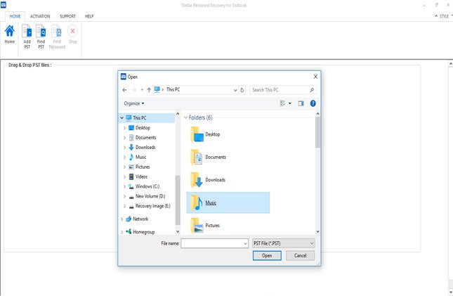 recover outlook pst password stellar
