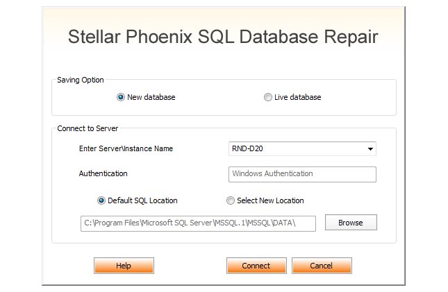 stellar save as live database or new database
