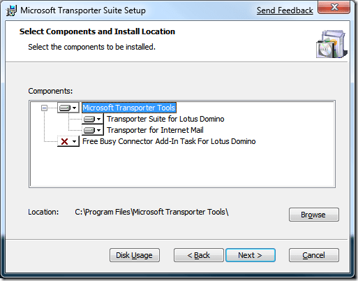 install ms transporter suite for nsf migration