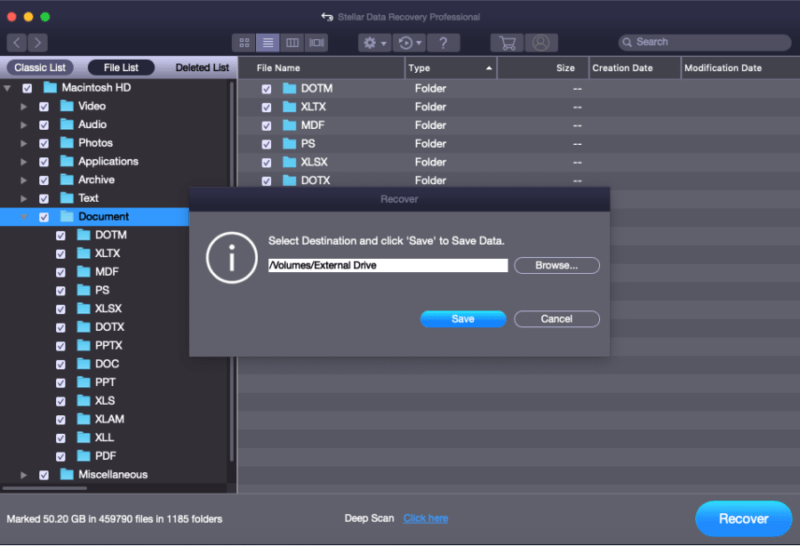 save mac files by stellar software