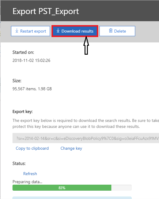 download export pst ediscovery