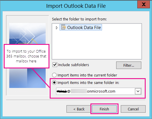 olm files to office 365