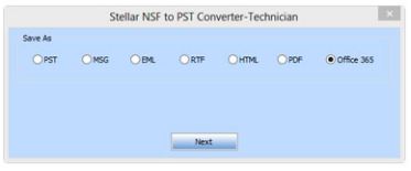 save nsf to office 365