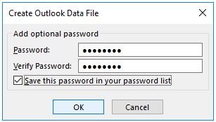 encrypt new pst file in outlook